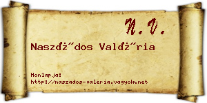 Naszádos Valéria névjegykártya
