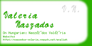 valeria naszados business card